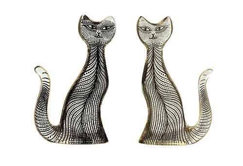 Inventory:  Abraham Polatnik, Abraham Palatnik Large Lucite Cats, 1970s, $475