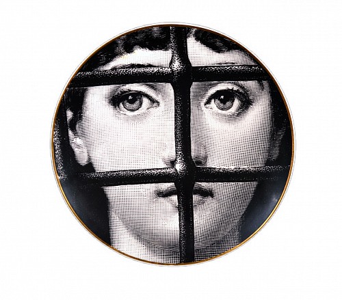 Inventory:  Piero Fornasetti, Mid-century Modern Fornasetti Rosenthal Themes and Variations Porcelain Plate, Motiv 22, 1980s, $600