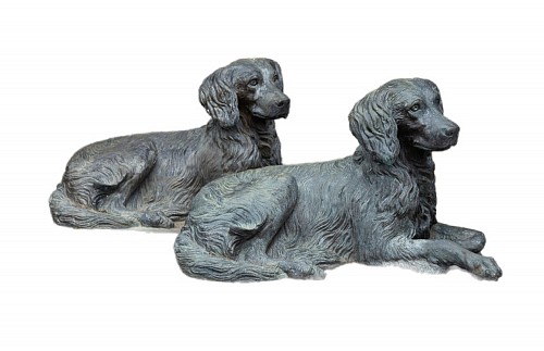 Inventory:  Victor Heinrich Seifert, Victor Heinrich Seifert (1870-1953) Irish Setter Zinc Garden Sculptures, 1900-20, SOLD &bull;
