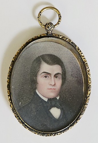 Inventory:  Portrait Miniature, American Portrait Miniature of Young Man, Early 19th century, SOLD &bull;