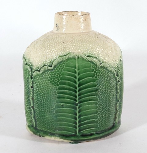 Creamware Pottery Satire in Clay: Rare Prattware "Macaroni" Tea Canister (Staffordshire or Scotland,, 1790-1810 $1,500