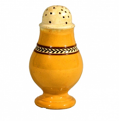 Mocha English Pottery Mocha Banded Pepper Pot, 1810 $620