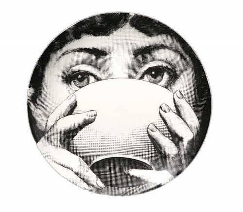 Inventory:  Fornasetti Atalier, Fornasetti Porcelain Themes & Variation Plate, Pattern 191, 1990s, $750