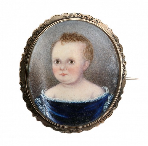 Inventory:  Portrait Miniature, American Portrait Miniature of a Young Girl, 1840, $750
