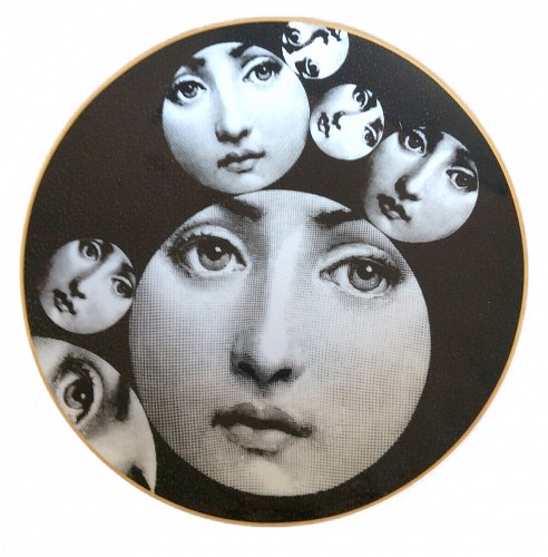 Inventory:  Piero Fornasetti, Piero Fornasetti Rosenthal Porcelain Themes and Variations Plate, Motiv 34 With Original Box, 1980s, $785