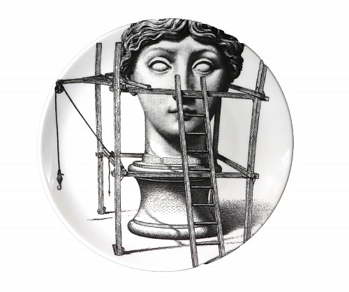 Piero Fornasetti Fornasetti Themes & Variation Porcelain Plate, Number 200, 1990s $650