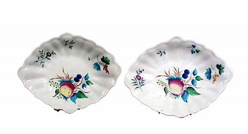 Billingsley English Mansfield Porcelain Botanical Dishes, Decoration by Billingsley, Circa 1780-85 $1,800