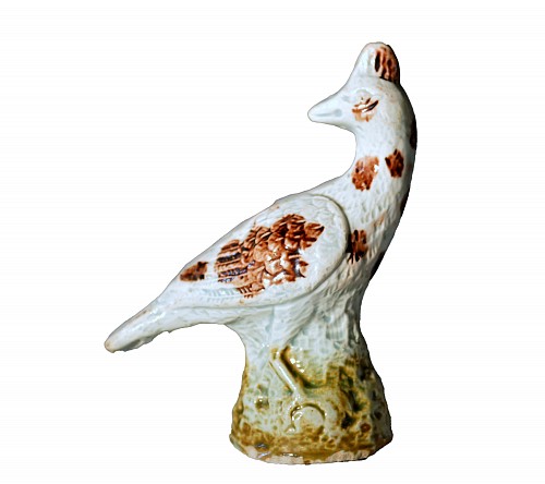 Pearlware Antique English Pearlware Toy Pottery Mottled Bird Figure, Circa 1780 $500