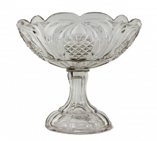American Glass Boston & Sandwich American Pressed Glass Compote with Pineapple Pattern, 1860 $850