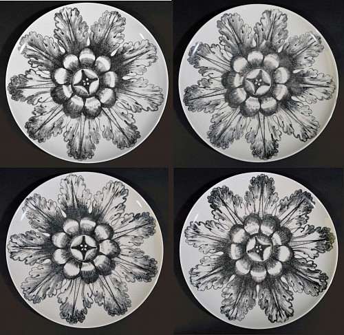Four Piero Fornasetti Flower- Rosoni Plates SOLD &bull;