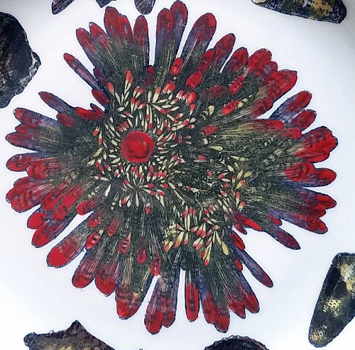 Inventory:  Piero Fornasetti, Vintage Piero Fornasetti Conchiglie Pattern Plate decorated with Sea Anemones, Urchins & Shells, Circa 1960-70's, $650