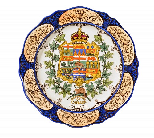 Inventory:  Pearlware, Wedgwood Canadian Series Toronto Ontario, Pottery Armorial  Plate, 1911, $450