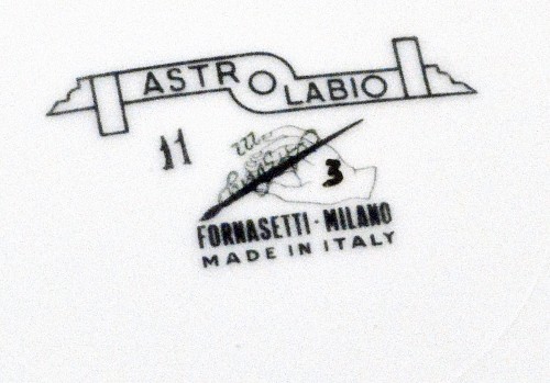 Piero Fornasetti Vintage Piero Fornasetti Porcelain Astrolabe Large Plate, #11, Early 1970's SOLD &bull;