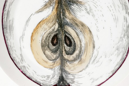 Inventory:  Piero Fornasetti, Piero Fornasetti Porcelain Sezioni Di Frutta Dinner Plate, Number 6, 1960s-1970s, SOLD &bull;