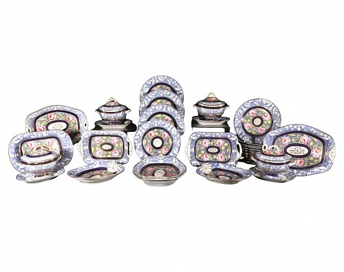 Inventory:  British Porcelain, English New Hall Porcelain Part Service, Pattern 1707, Twenty-nine pieces, 1825, $9,000