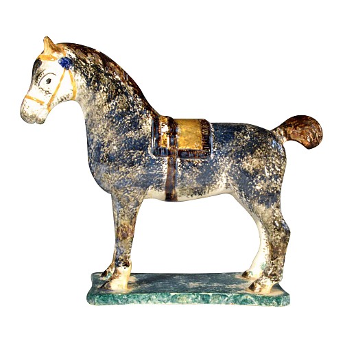 Pearlware Newcastle Prattware Pottery Model of a Horse, Probably St. Anthony Pottery, 1800-20 $5,500