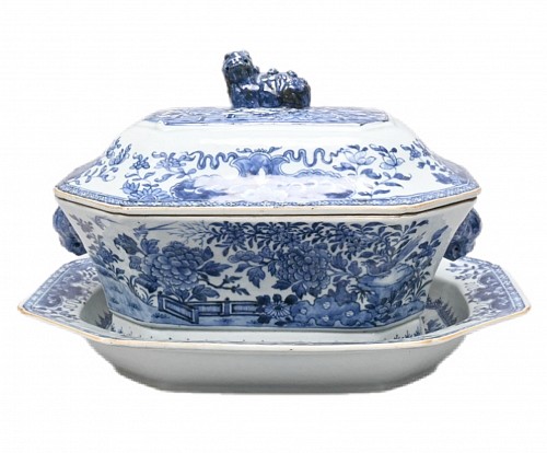 Chinese Export Porcelain Chineser Export Blue & White Soup Tureen, Cover & Stands, 1755-65 $3,000