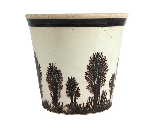 Mocha Dendritic Forest: English Mochaware Flower Pot, 1810 $350