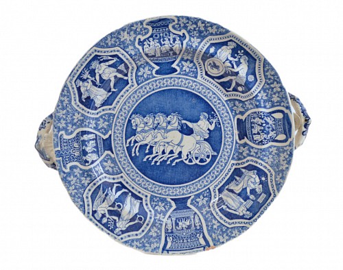 Spode Factory Spode Greek Pattern Blue Printed Pottery Neo-classical design Hot Water Dish, 1810 $800