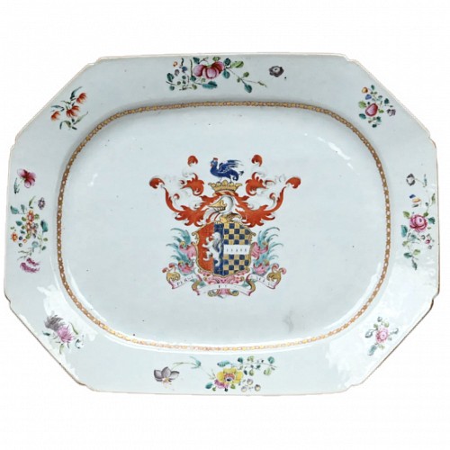 Chinese Export Porcelain Chinese Export Porcelain Armorial Dish, Arms Hutchinson, 1755 $4,500