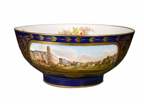 Inventory:  Edme Samson et Cie, Paris,, Edme Samson et Cie, Paris Porcelain Mazarine Blue-Ground Punch Bowl, 19th C, $1,800