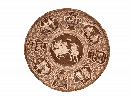 Spode Factory Spode Neo-classical Greek Pattern Rare Brown-Black Side Plate-Heracles Fighting Hippolyta, 1810 $250