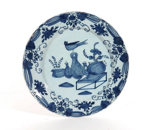 Inventory:  Dutch Delft, Dutch Delft Large Chinoiserie Blue and White Chargers, 1765, $3,800