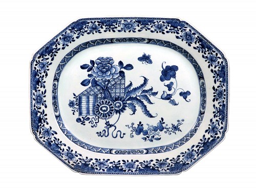 Chinese Export Porcelain Chinese Export Large Underglaze Blue & White Porcelain Dish, 1770 $1,850