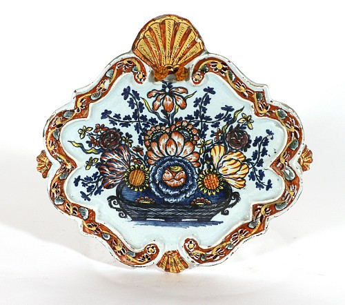 Inventory:  Dutch Delft, Dutch Delft Polychrome Plaques With Flower Baskets, 1760, $5,000