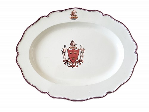 Creamware Pottery Antique English Creamware Armorial Dish, Neale & Co. Sir James Grant, Circa 1780 $1,500