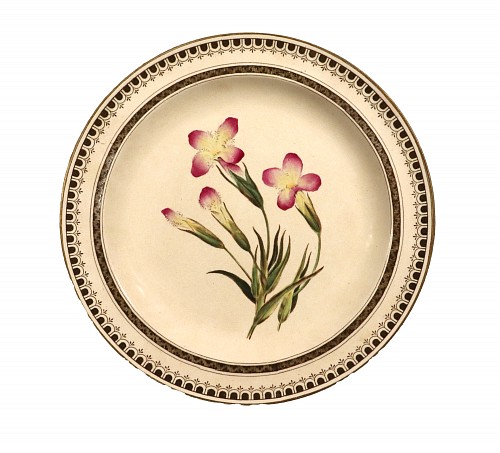 Inventory:  Creamware Pottery, Wedgwood Creamware Specimen Plate with Iris Plant, 1862, $250