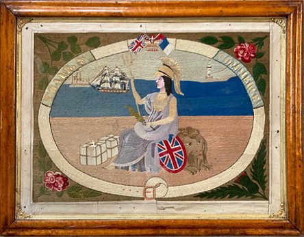 Inventory:  Sailor's Woolwork, Sailor's Woolwork of Britannia with Ships Celebrating Trade and Commerce, 1875-85