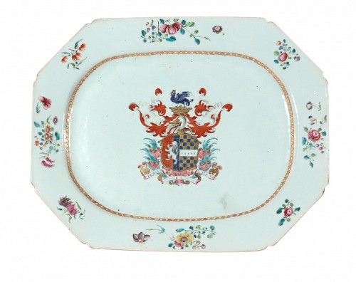 Chinese Export Porcelain Chinese Export Porcelain Armorial Dish, Arms Hutchinson impaling Calthrop, 1755 $4,500