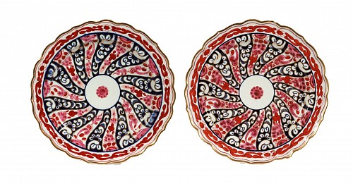 Barr Worcester Barr Worcester Porcelain Queen Charlotte Pattern Pair of Dessert Plates, 1792-1804 $1,450