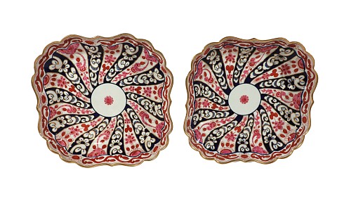 Flight, Barr & Barr Factory Flight, Barr & Barr Worcester Porcelain Queen Charlotte Pattern Pair of Dishes, 1820 $1,850
