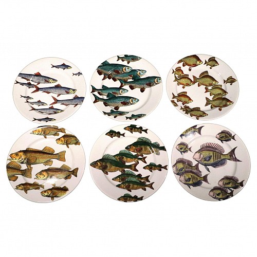 Piero Fornasetti A Sea of Imagination: Piero Fornasetti&acirc;s Iconic Pesci Plates, 1950s SOLD &bull;