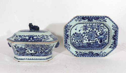 Chinese Export Porcelain 18th-century Chinese Export Blue & White Porcelain Soup Tureen, Cover & Stand, 1745-55 $3,500