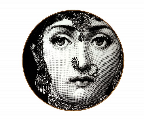 Inventory:  Piero Fornasetti, Piero Fornasetti for Rosenthal Themes & Variation Motiv 3, Indian Beauty, 1980s, $750