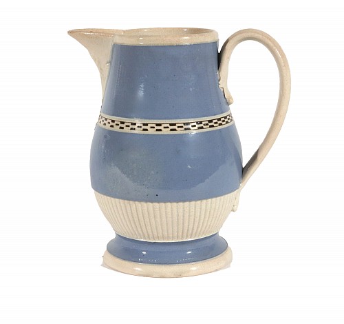 Inventory:  Pearlware, Pearlware Light Blue Slip Milk Jug, English, Staffordshire or Yorkshire, circa 1790, 1790, $650