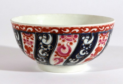 Inventory:  First Period Worcester Porcelain, First Period Worcester Porcelain Queen Charlotte Pattern Bowl, 1775, $600