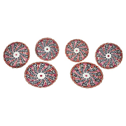 Flight Worcester Flight Worcester Porcelain Queen Charlotte Pattern Set of Six Dessert Plates, 1790 $1,850