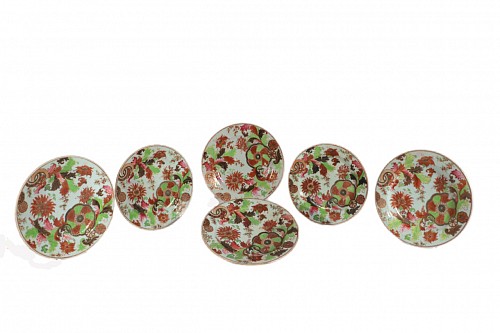 Chinese Export Porcelain Chinese Export Porcelain Tobacco Leaf Plates- Set of Six, 1765 $4,750