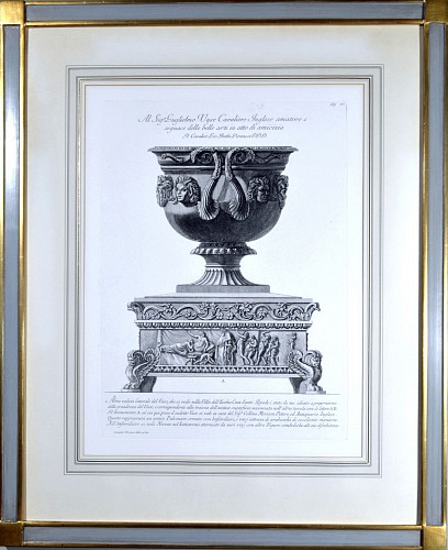 Inventory:  Giovanni Battista Piranesi, Giovanni Battista Piranesi Massive Framed Etching of an Urn, Early 19th Century, $1,850