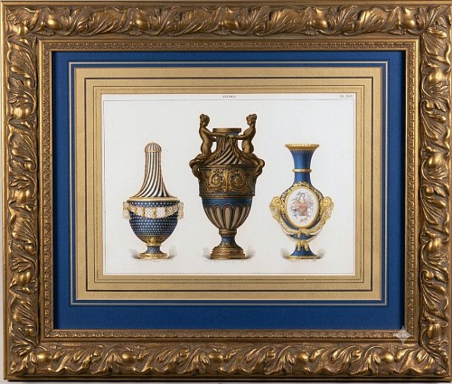 Print &Atilde;douard Garnier Lithograph of S&Atilde;&uml;vres Porcelain Vases, Plate XXV, 1892 $850