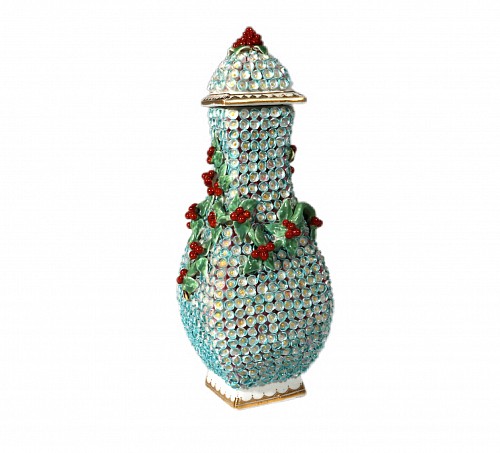 Derby Factory Derby Porcelain Shaped Vase and Cover with May Blosson Decoration, 1770-75 $850