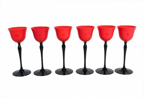 Vintage Bohemian Art Deco Tango Set of Six Glasses $1,100