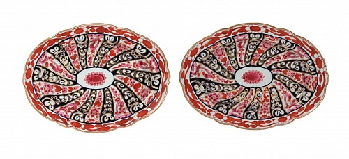 Barr Worcester Flight & Barr Worcester Porcelain Queen Charlotte Pattern Pair of Dishes, 1792-1803 SOLD &bull;