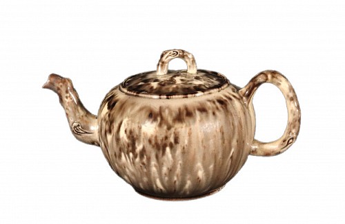Inventory:  Creamware Pottery, Rare Gray Tortoiseshell Whieldon-Type Creamware Teapot and Cover,, 1765, $1,850