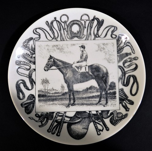 Inventory:  Piero Fornasetti, Piero Fornasetti Porcelain Race Horse Plates, Set of Six, Early 1960s, $2,500