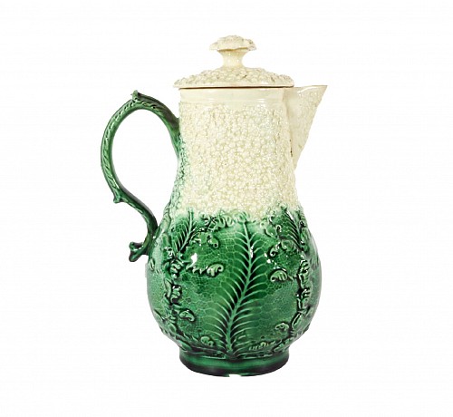 Inventory:  Creamware Pottery, 18th Century Staffordshire Creamware Cauliflower Milk Jug and Cover, Probably by William Greatbach/ Josiah Wedgwood, 1765, $2,250